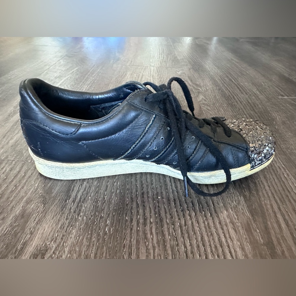 Adidas Superstar 80s Metal Toe Black Leather Sneakers - Picture 7 of 14